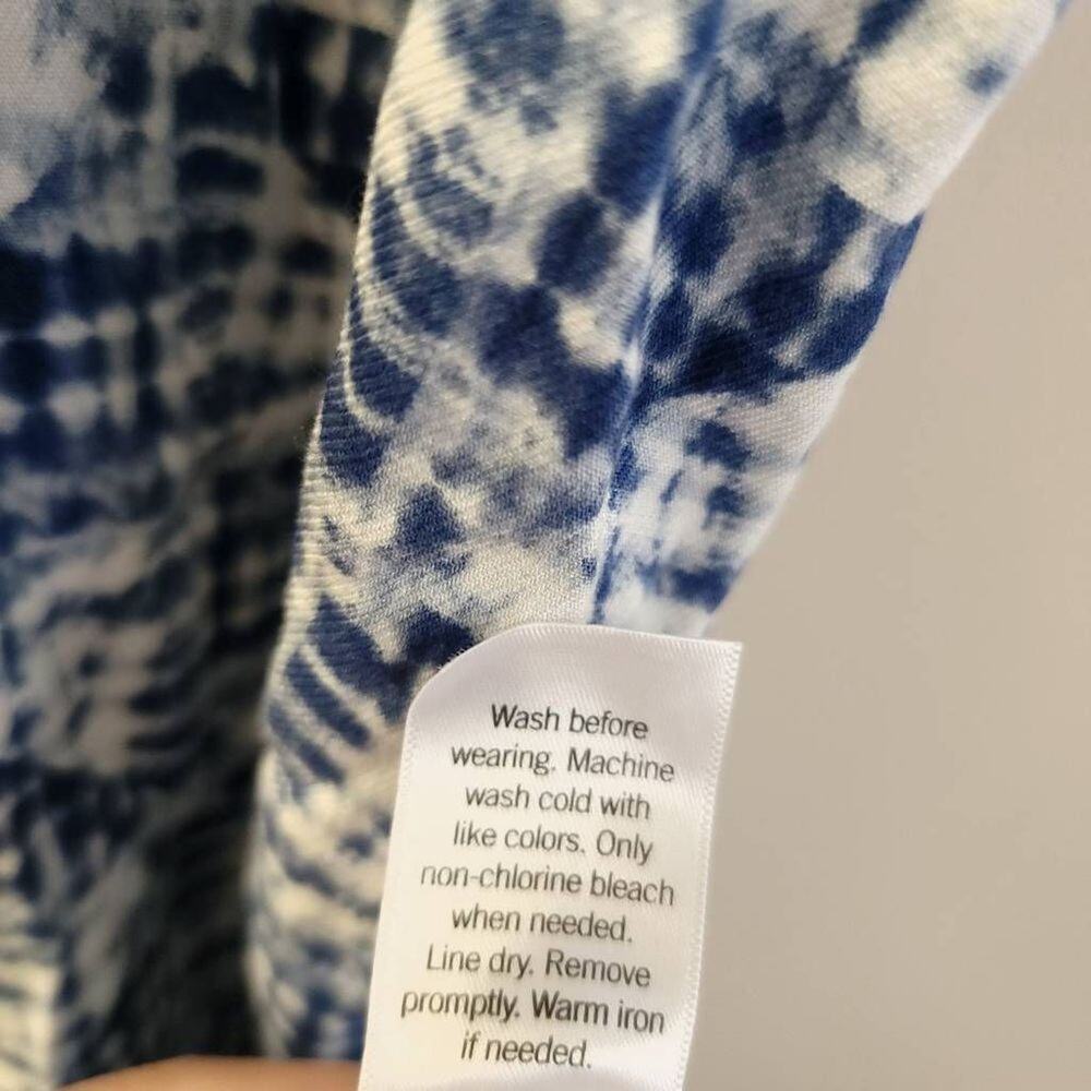 Sonoma Dress Size M Button Down Womens Short Sleeve Knit Collar Blue Summer​ - Picture 6 of 9